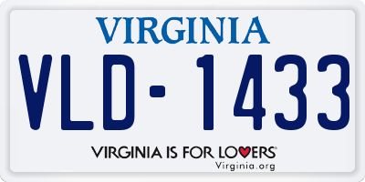 VA license plate VLD1433