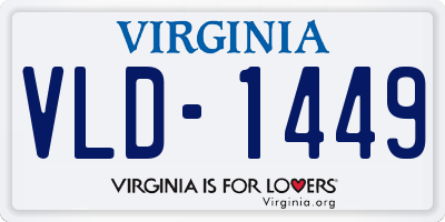 VA license plate VLD1449