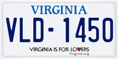 VA license plate VLD1450