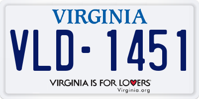 VA license plate VLD1451