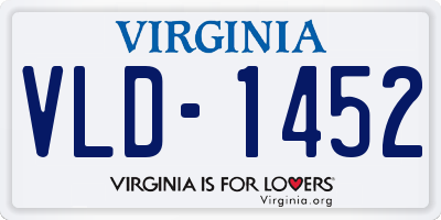 VA license plate VLD1452