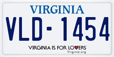 VA license plate VLD1454