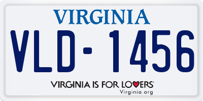 VA license plate VLD1456