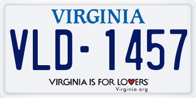 VA license plate VLD1457
