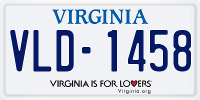 VA license plate VLD1458