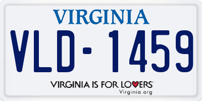 VA license plate VLD1459