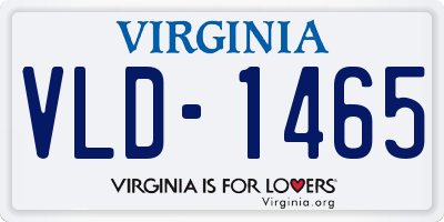VA license plate VLD1465