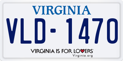 VA license plate VLD1470