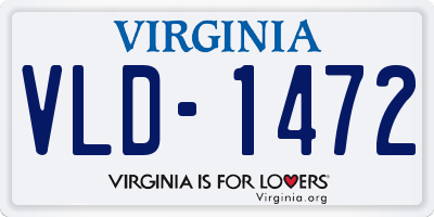 VA license plate VLD1472