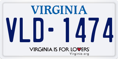 VA license plate VLD1474