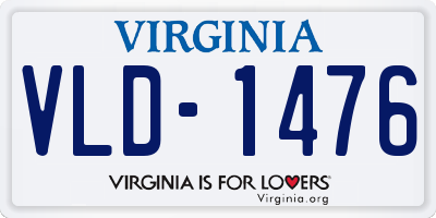 VA license plate VLD1476