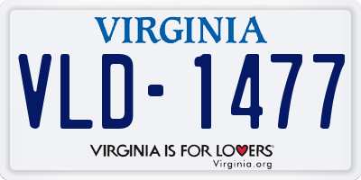 VA license plate VLD1477