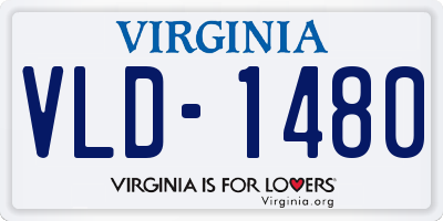VA license plate VLD1480