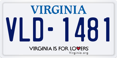 VA license plate VLD1481