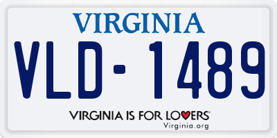 VA license plate VLD1489