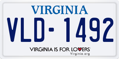 VA license plate VLD1492