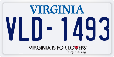VA license plate VLD1493