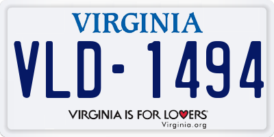 VA license plate VLD1494