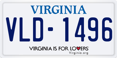 VA license plate VLD1496