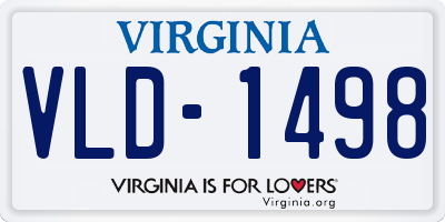 VA license plate VLD1498