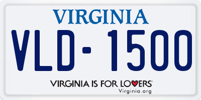 VA license plate VLD1500