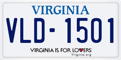 VA license plate VLD1501