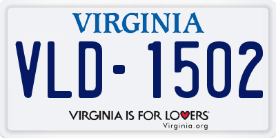 VA license plate VLD1502