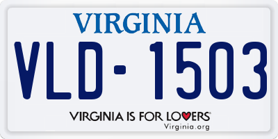 VA license plate VLD1503