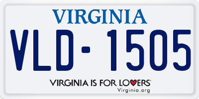 VA license plate VLD1505