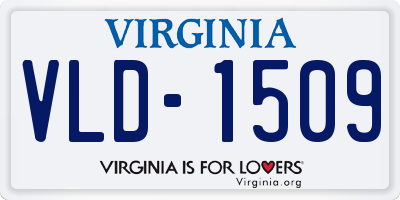 VA license plate VLD1509