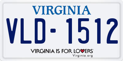 VA license plate VLD1512