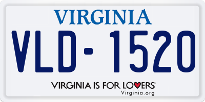 VA license plate VLD1520