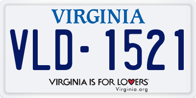 VA license plate VLD1521
