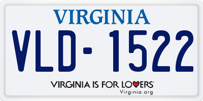 VA license plate VLD1522