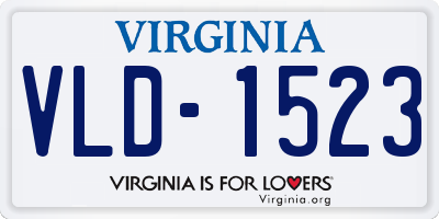 VA license plate VLD1523