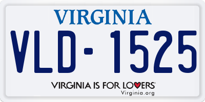 VA license plate VLD1525