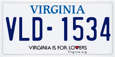 VA license plate VLD1534