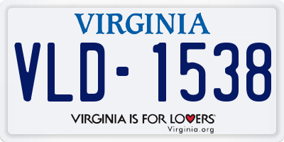 VA license plate VLD1538