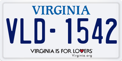 VA license plate VLD1542