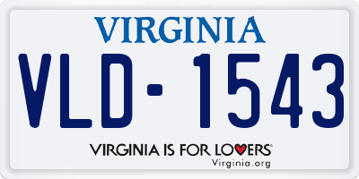 VA license plate VLD1543