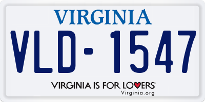 VA license plate VLD1547