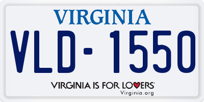 VA license plate VLD1550