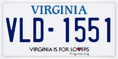 VA license plate VLD1551