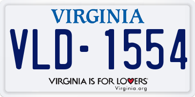 VA license plate VLD1554