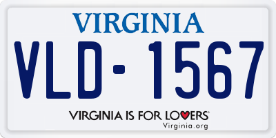 VA license plate VLD1567