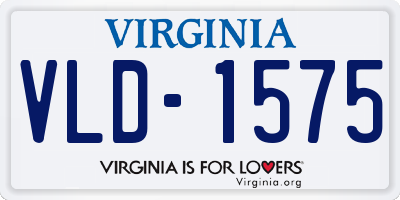 VA license plate VLD1575