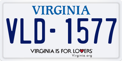 VA license plate VLD1577