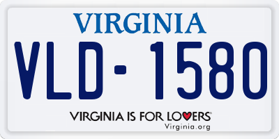 VA license plate VLD1580