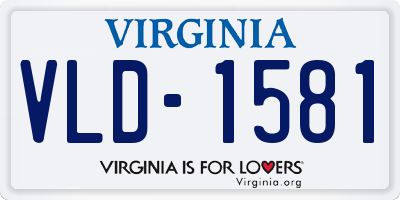VA license plate VLD1581