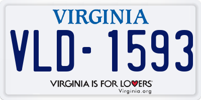 VA license plate VLD1593